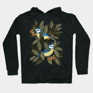 Blue Tit and Strawberry Tree Hoodie